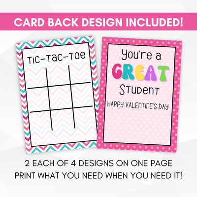 set of printable valentines cards for students