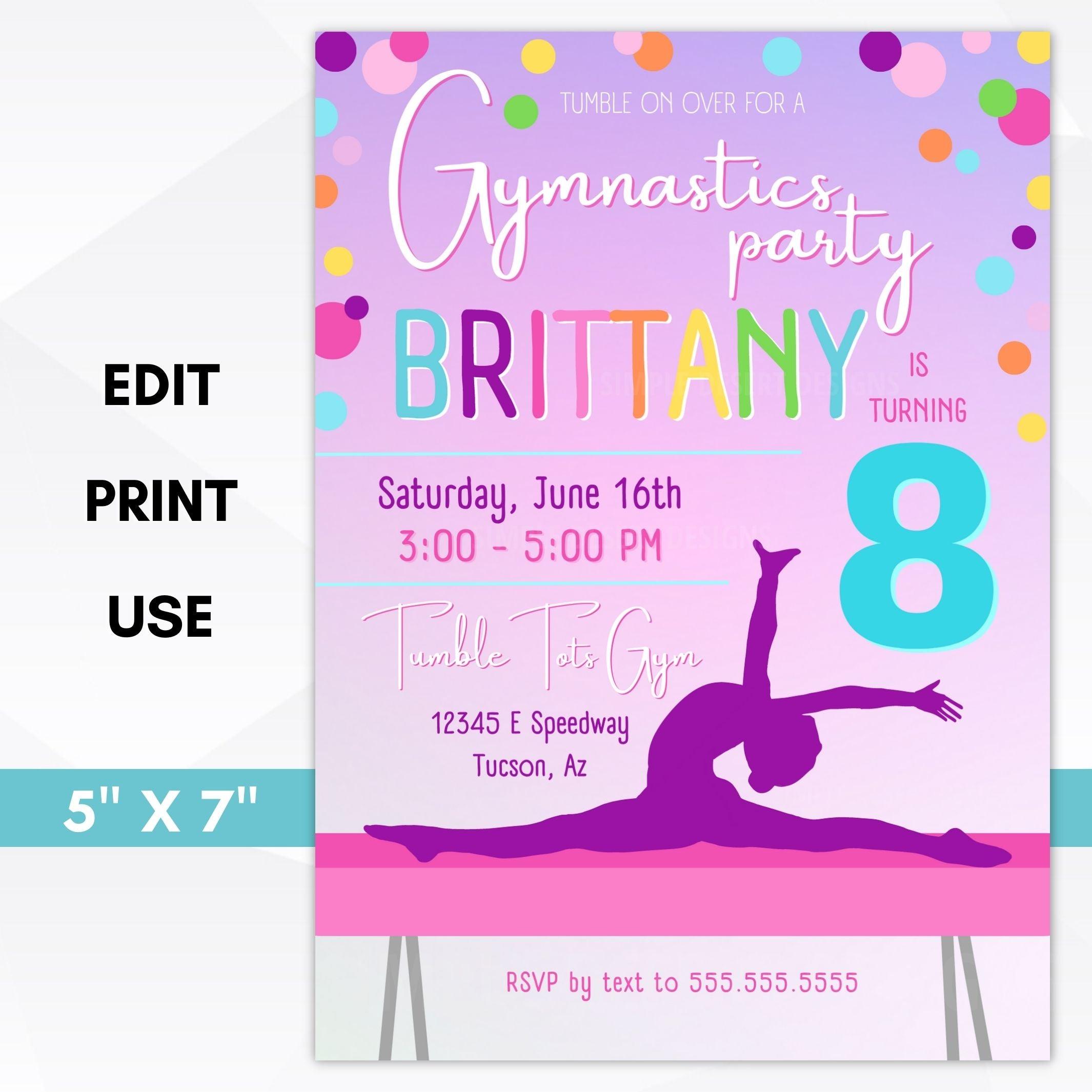 gymnast birthday party