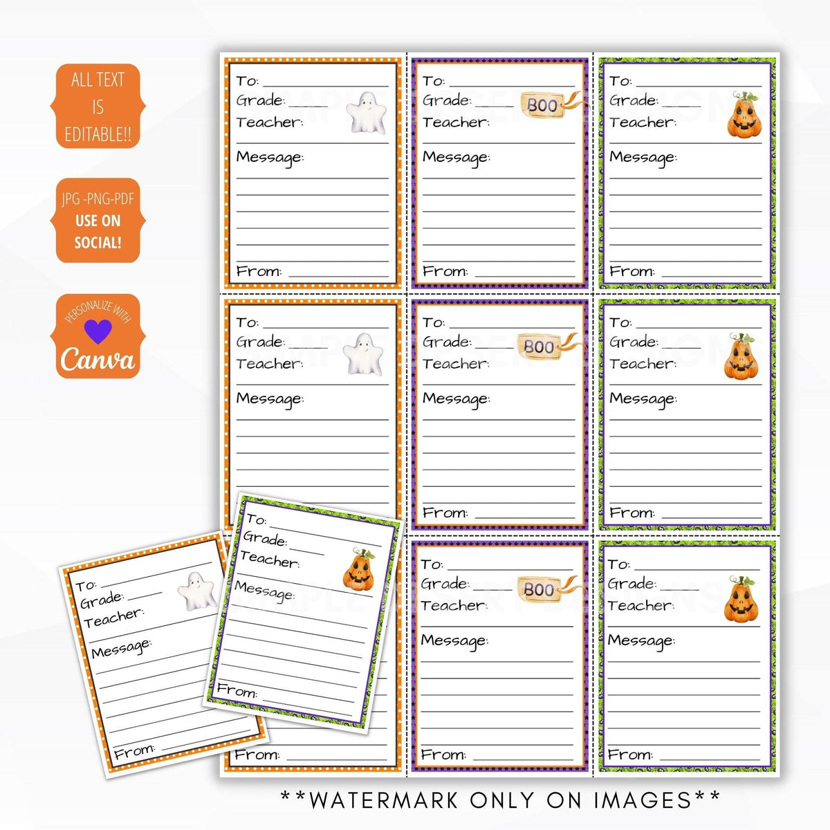 Halloween Candy Grams Fundraiser Flyer Set - Simple Desert Designs