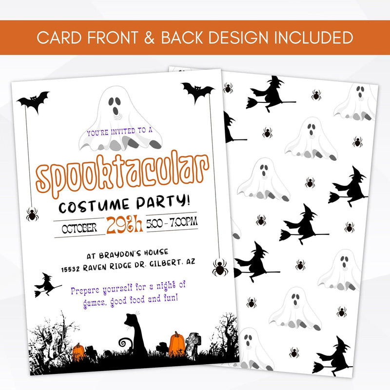 cute kids halloween printable invitation template