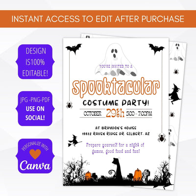 printable halloween trunk or treat invitation