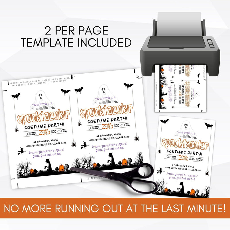 printable halloween ghost spooktacular invitation