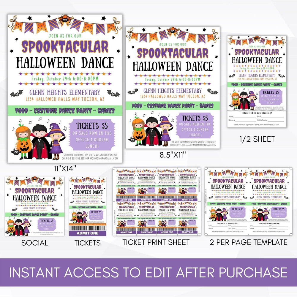Halloween Dance Flyer Template Bundle - Simple Desert Designs