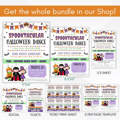 editable Halloween dance party printable flyer