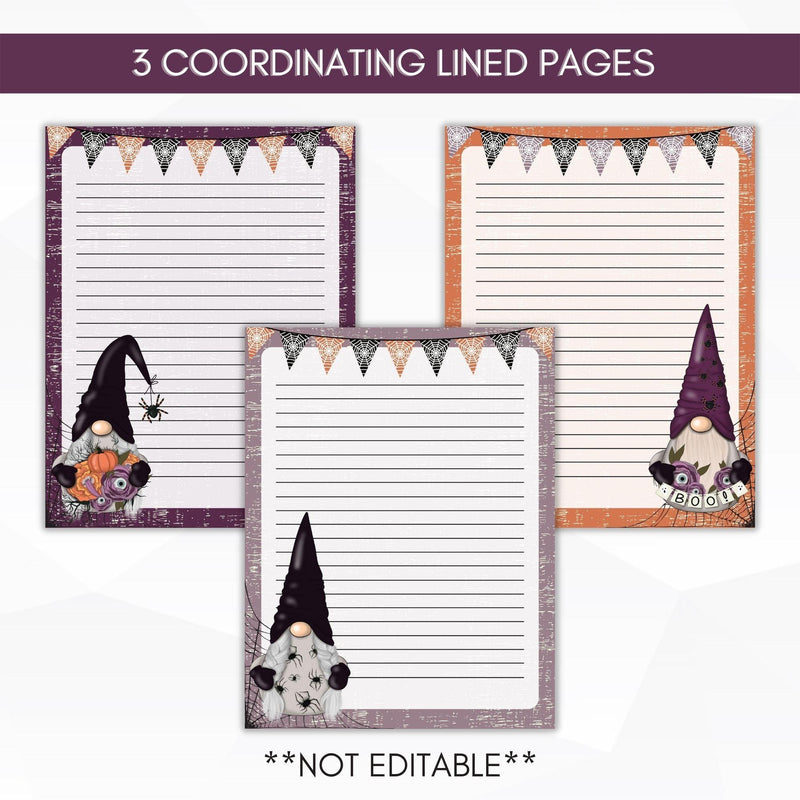 lined cute halloween stationery set
