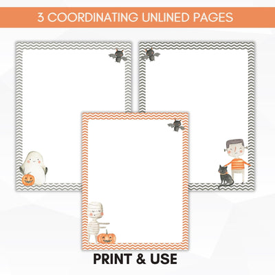 unlined halloween journal paper