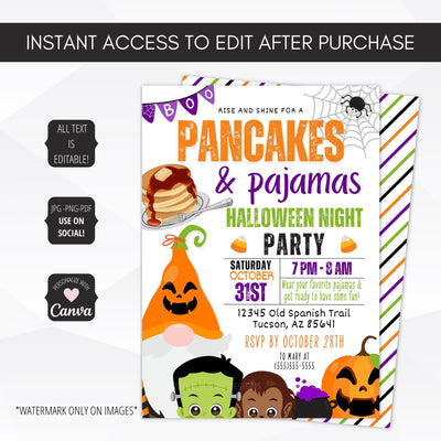 pancakes and pjs party invitation