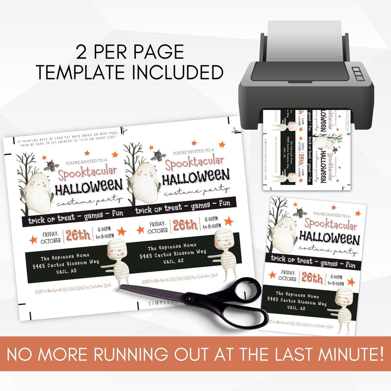 printable halloween ghost spooktacular invitation