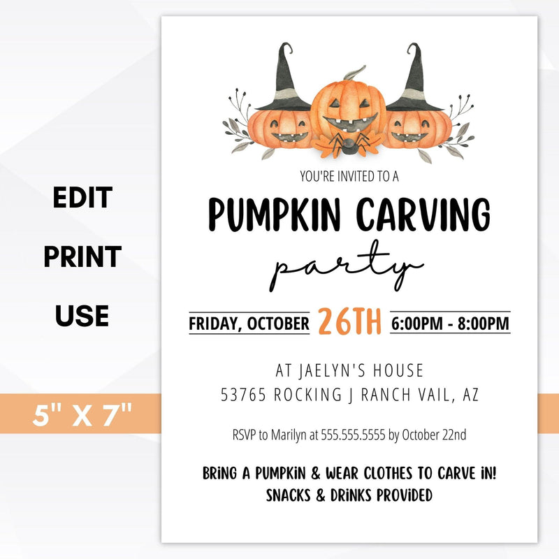 editable pumpkin patch party invitation printable template