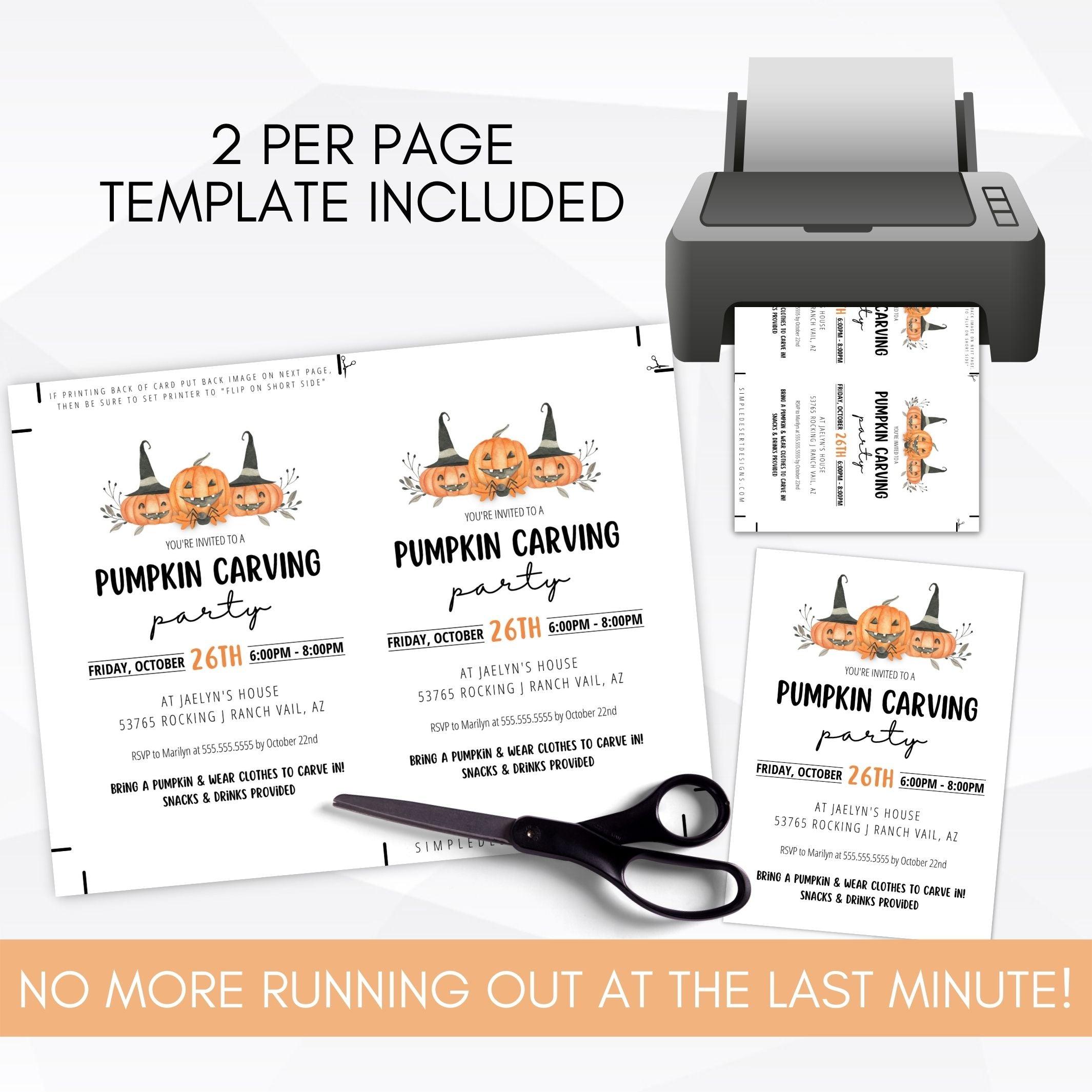 printable halloween thanksgiving fall invitation