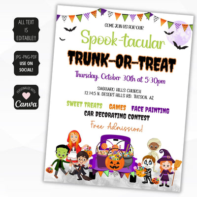 trunk or treat flyer for church