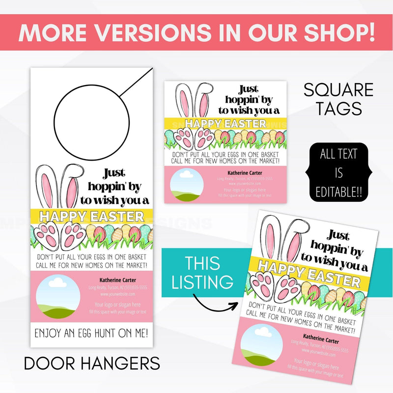 Happy Easter Pop By Tag Editable - Simple Desert Designs