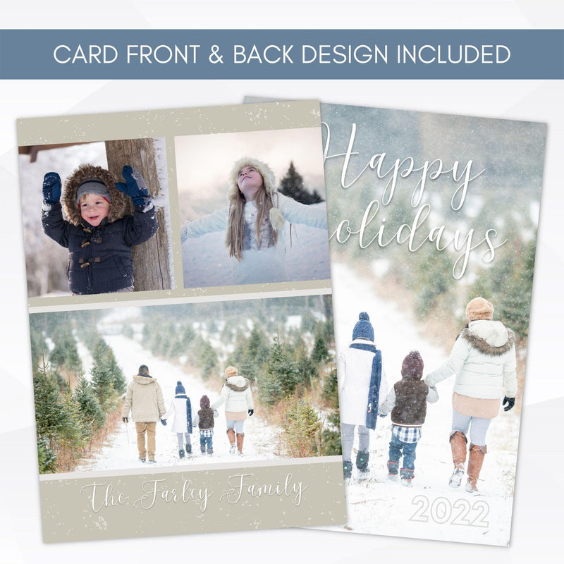 minimal holiday photo card for small business