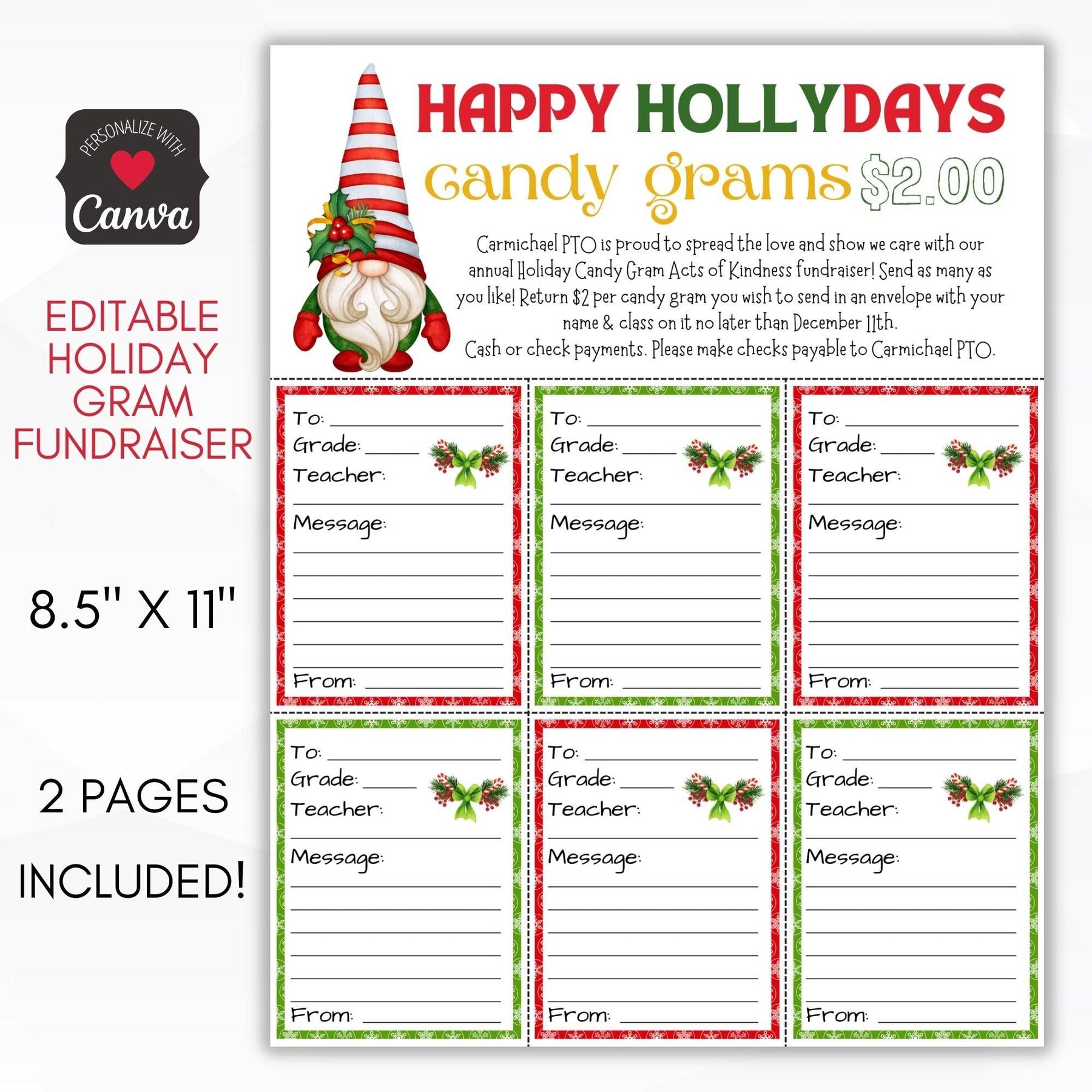 Christmas Candy Gram Template Pdf Christmas Candy Gram Template Pdf
