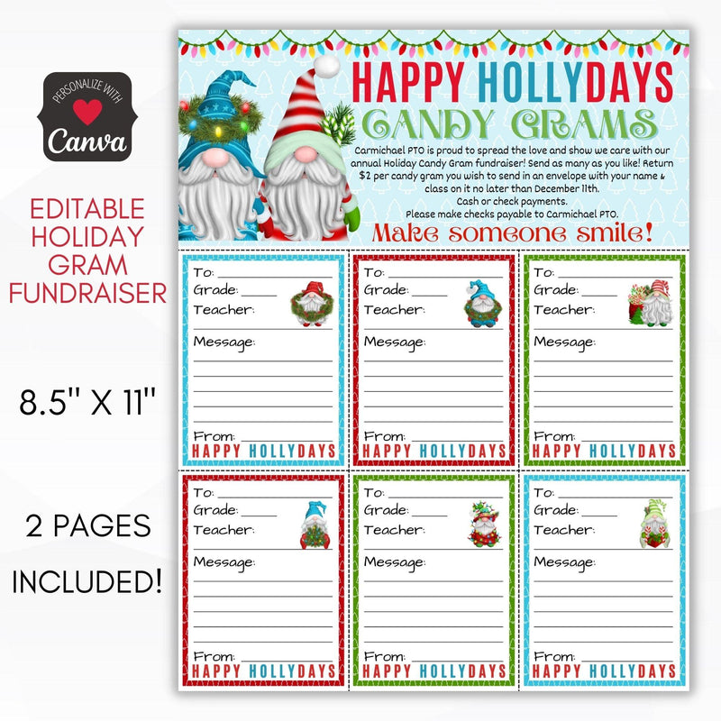 candy gram fundraiser template