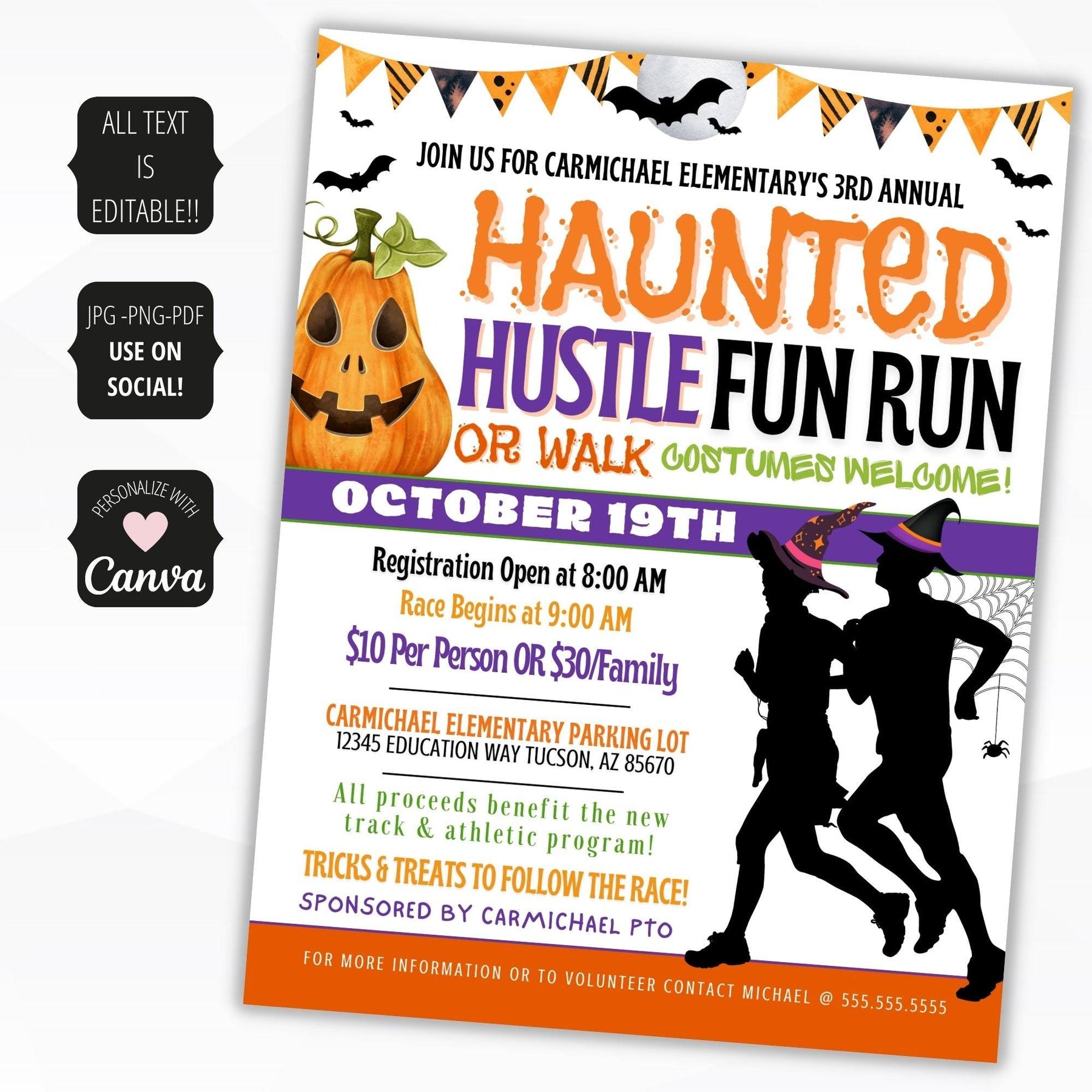 Haunted Hustle Fun Run Flyer – Simple Desert Designs
