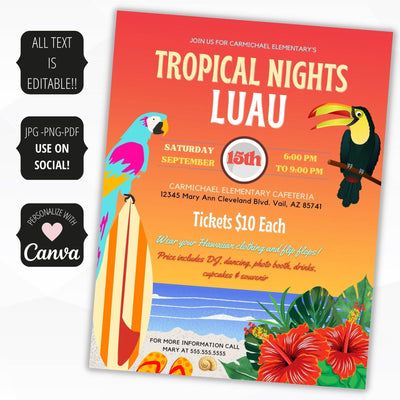 luau party invite