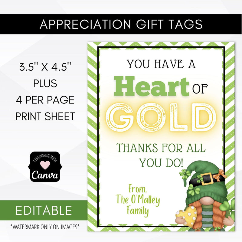Heart of gold St Patricks Tags