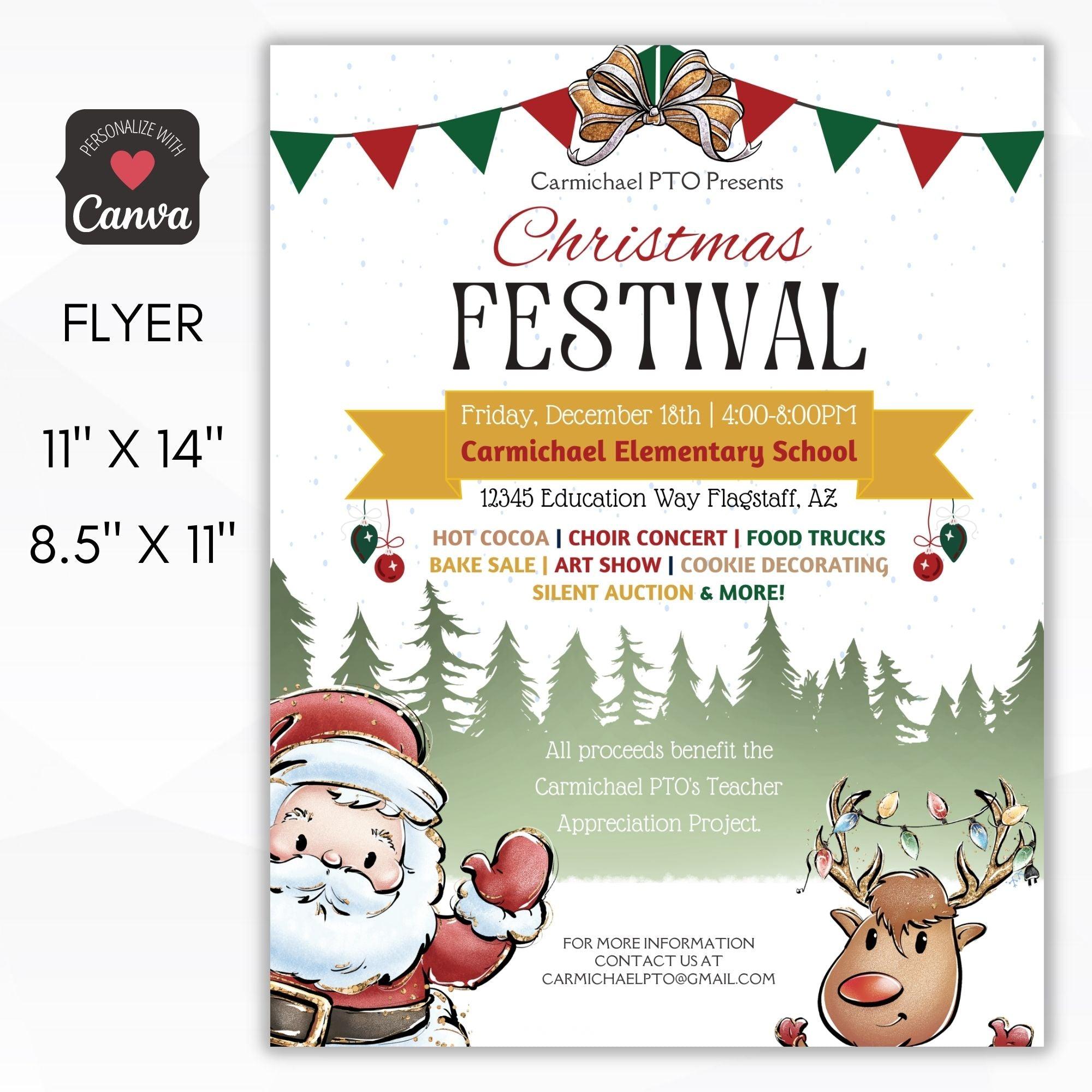 christmas party fundraiser event flyer