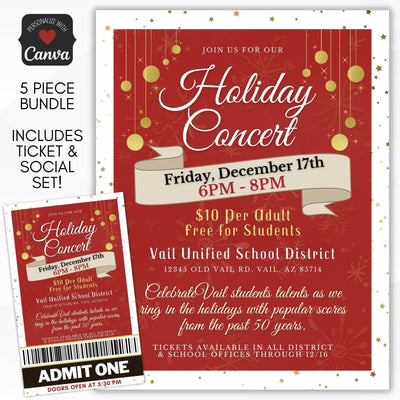 christmas choir concert invitation flyer digital invite
