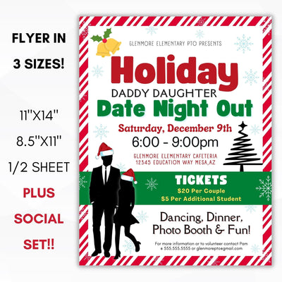 christmas school dance flyer template