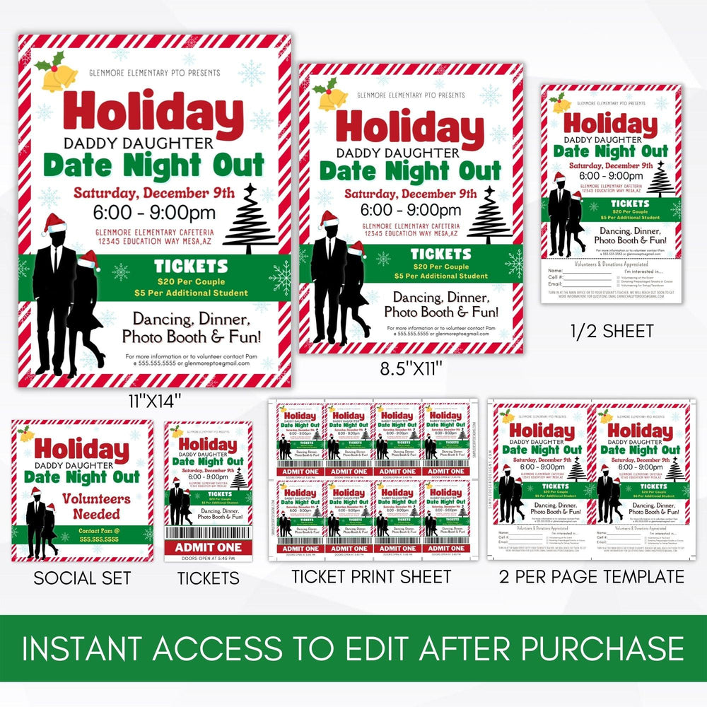 Holiday Daddy Daughter Dance Flyer Bundle - Simple Desert Designs