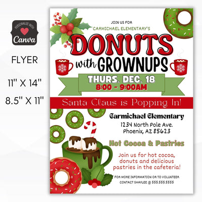 holiday donuts with grownups flyer