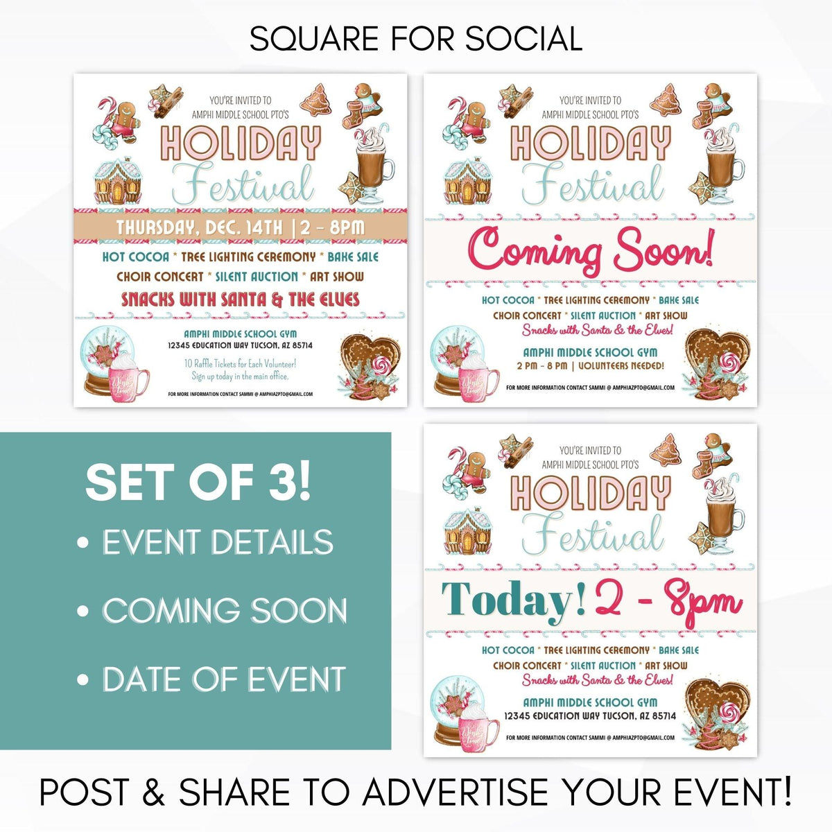 Christmas Event Flyer and Ticket Bundle - Simple Desert Designs