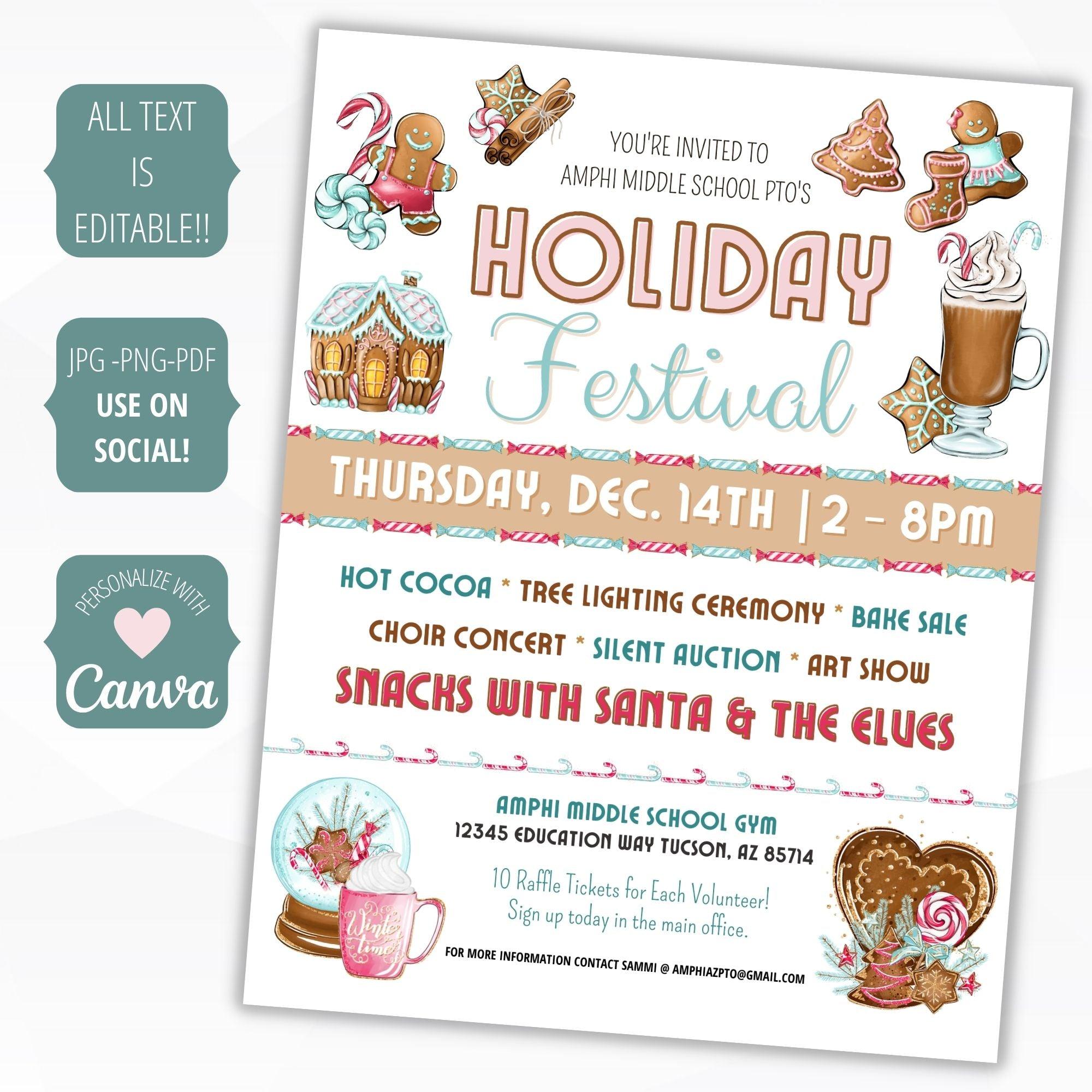 Christmas festival flyer invitation