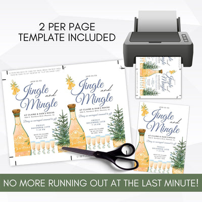 editable jingle and mingle holiday party invitation