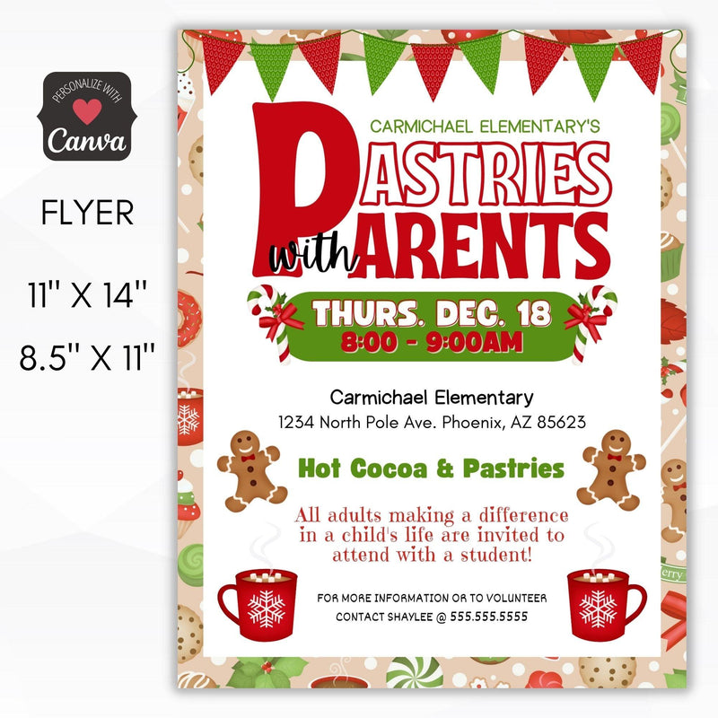 holiday pastries with parents flyer