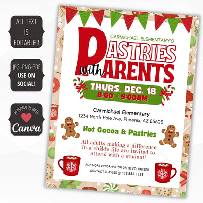 christmas pastries with parents flyer