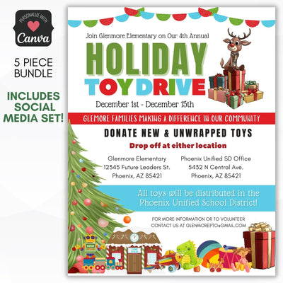 toy drive flyer editable template