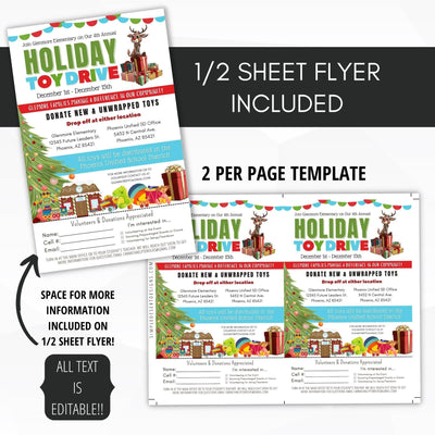 christmas fundraiser flyer template editable