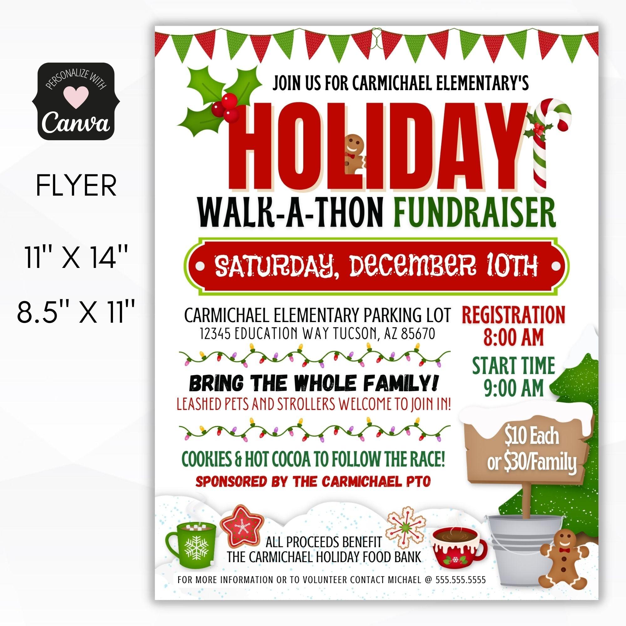 Holiday Walkathon Fundraiser Flyer – Simple Desert Designs