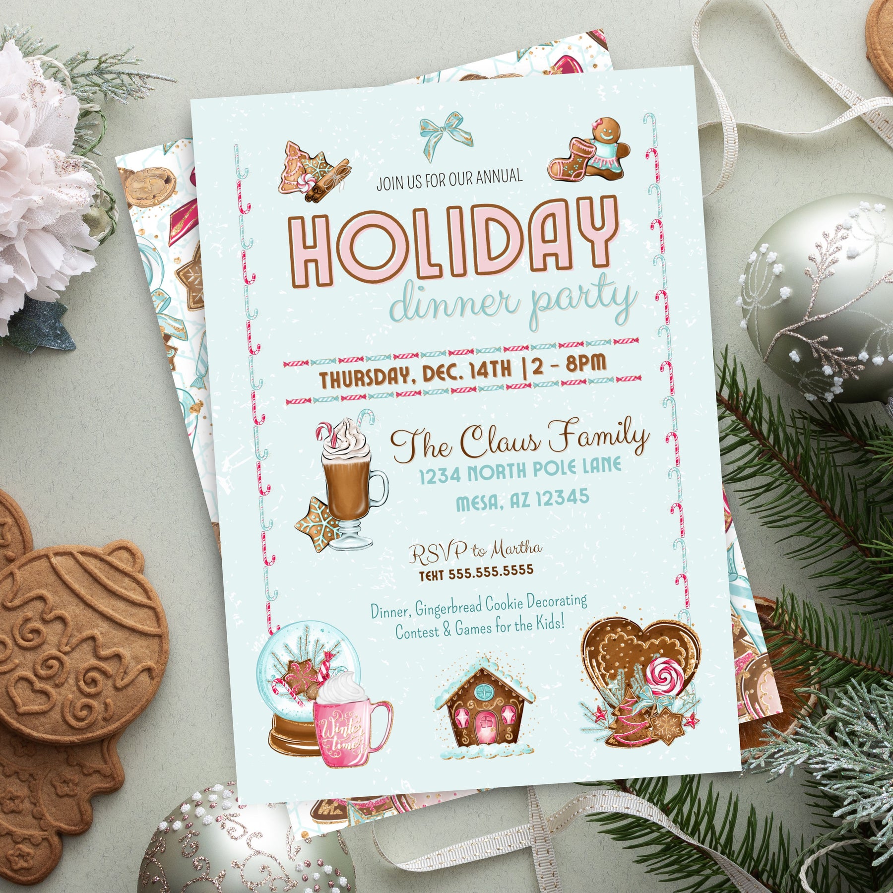 Pastel Holiday Dinner Party Invitation – Simple Desert Designs pastel-holiday-dinner-party-invitation-simple-desert-designs