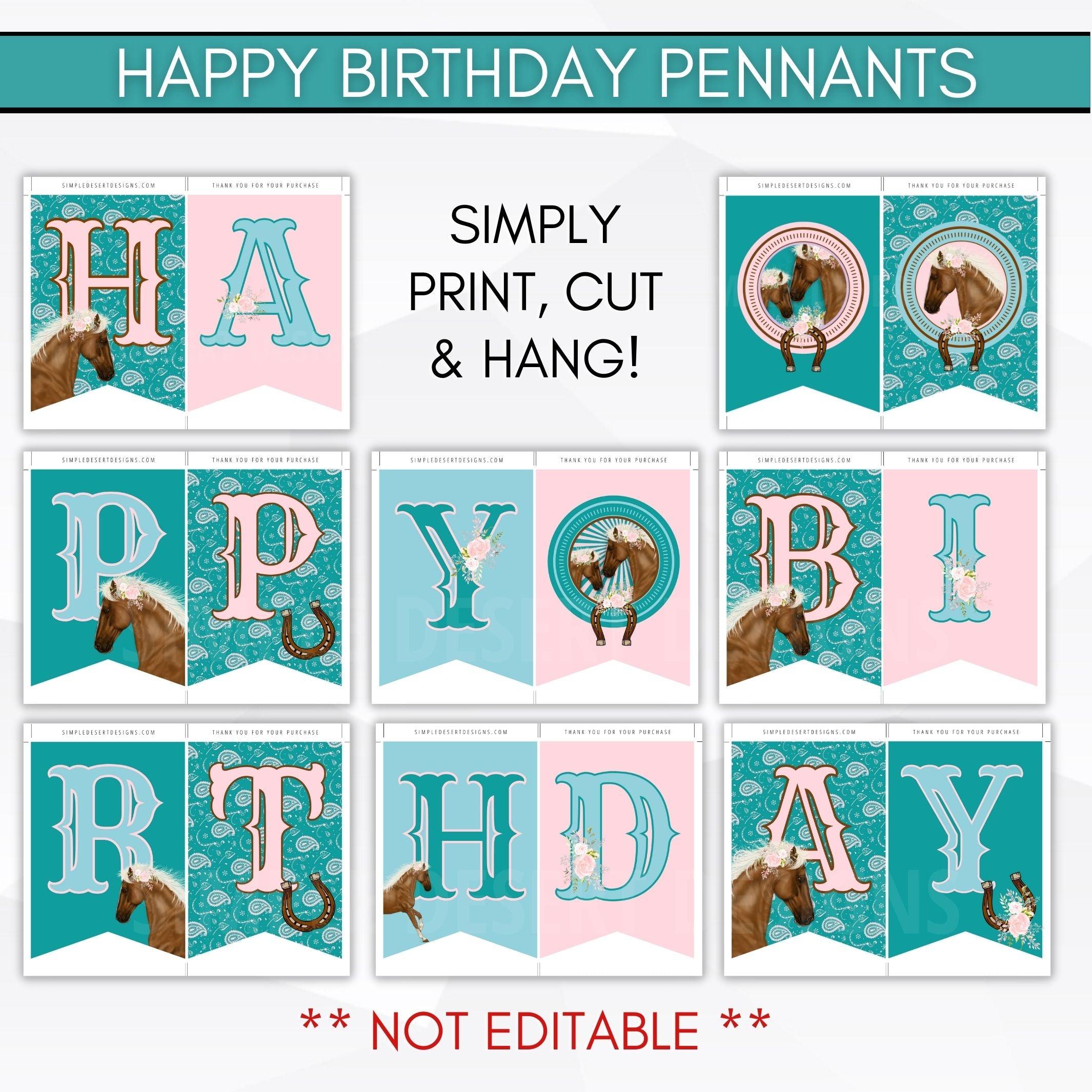 equestrian birthday party invitation suite