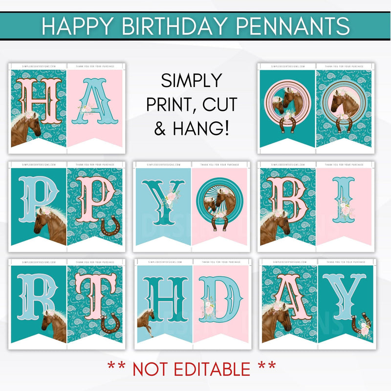 equestrian birthday party invitation suite