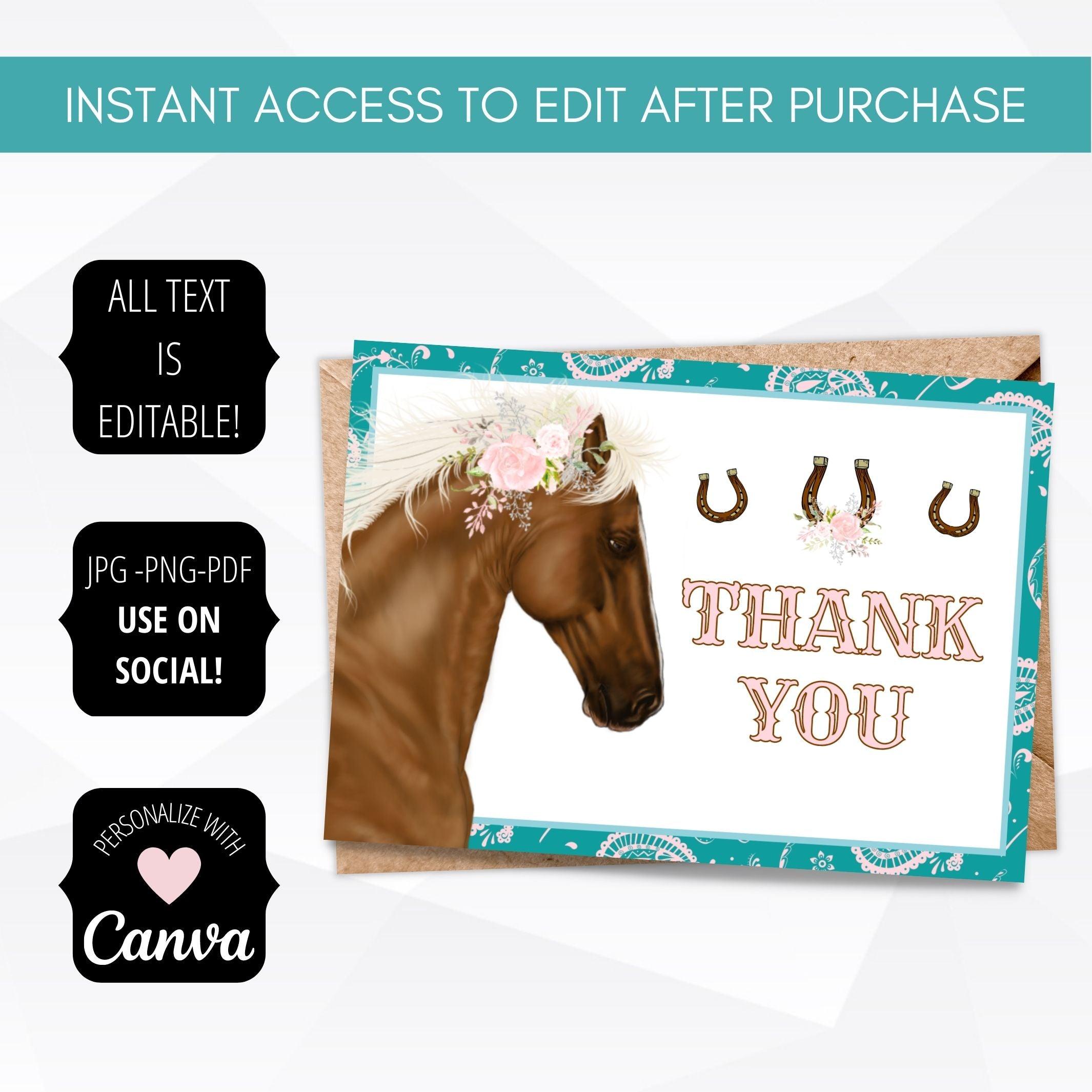 cowgirl thank you cards