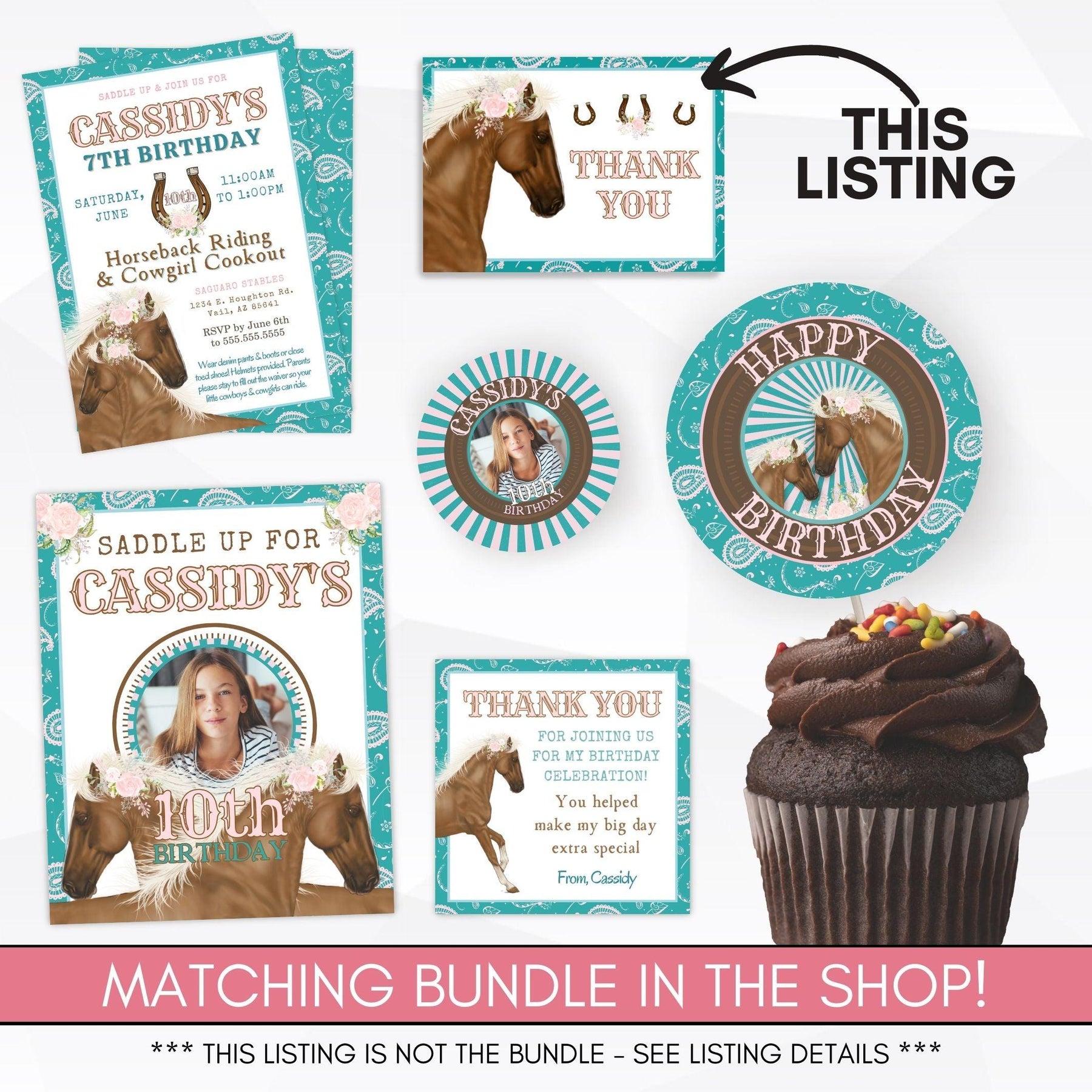 Horse Theme Thank You Card – Simple Desert Designs horse-theme-thank-you-card-simple-desert-designs