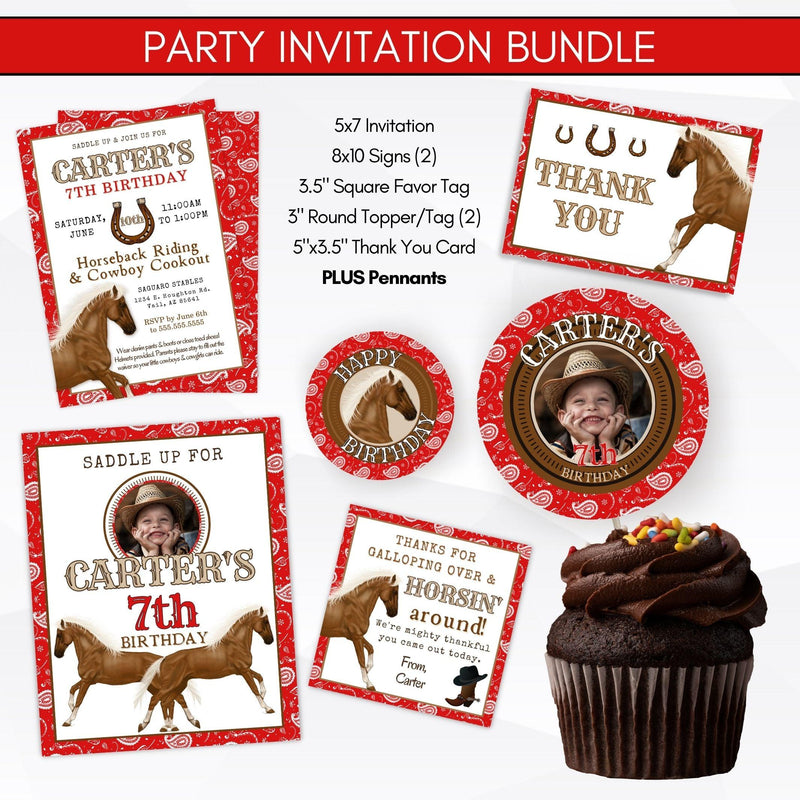 Horseback riding party invitation