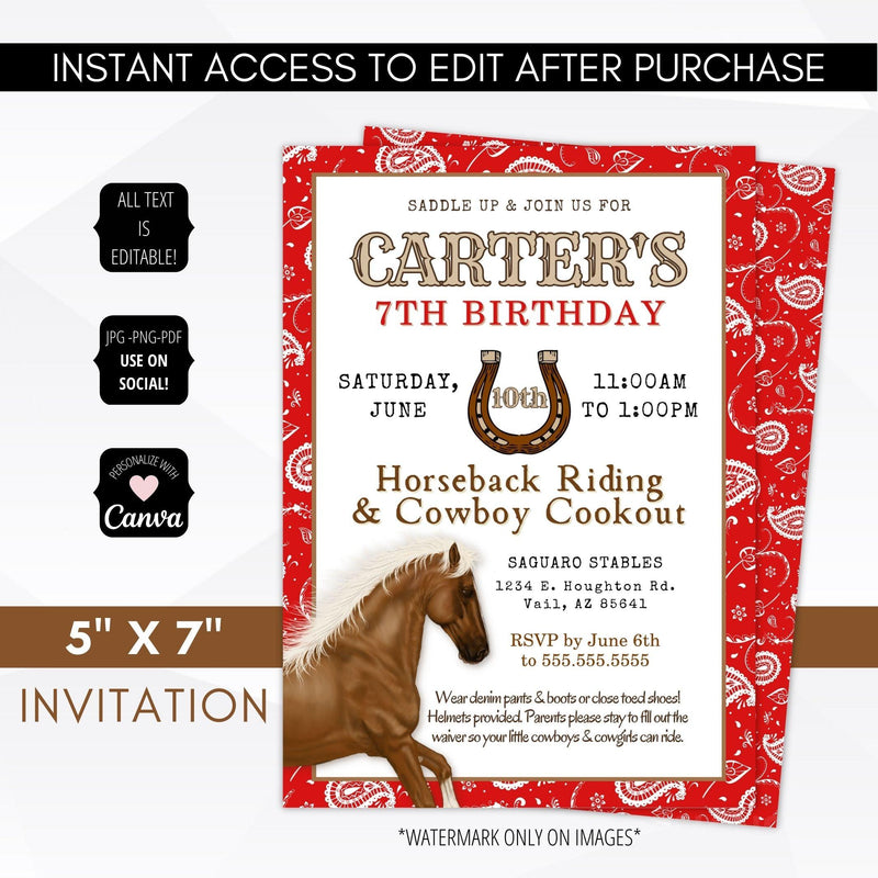 horse theme party supply bundle