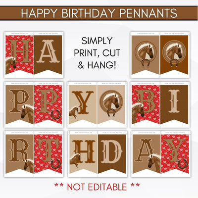 cowboy birthday party invitation suite