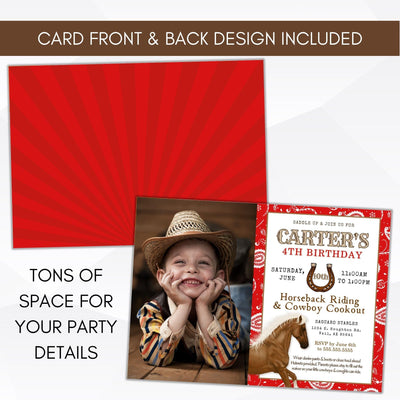 horse theme birthday party invitations