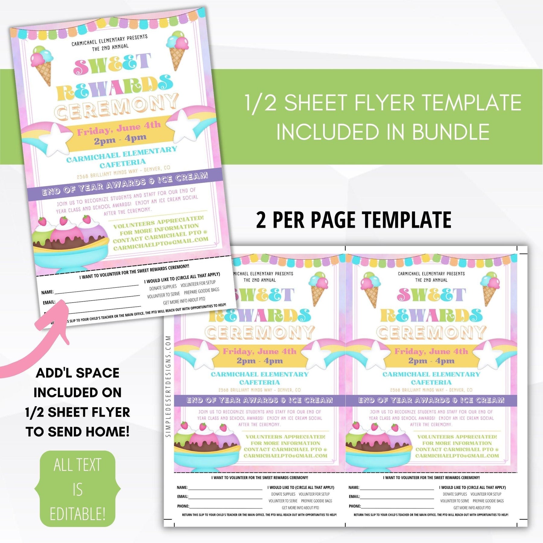 Sweet Treats Reward Ceremony Invite Flyer – Simple Desert Designs