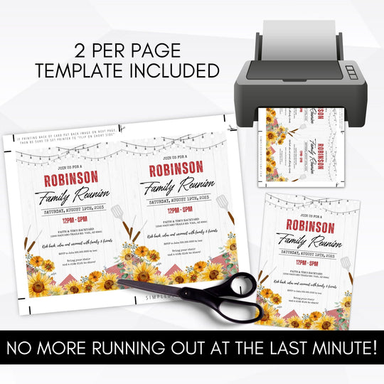 Invitation Family Reunion Bbq Simple Desert Designs