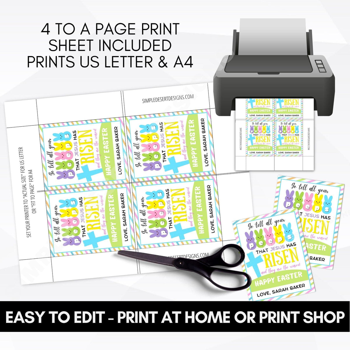 Easter Tag Template for Church & Teachers - Simple Desert Designs
