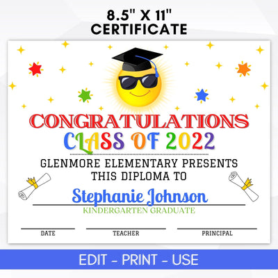 future is bright school classroom graduation certificate diploma for kindergarten graduation