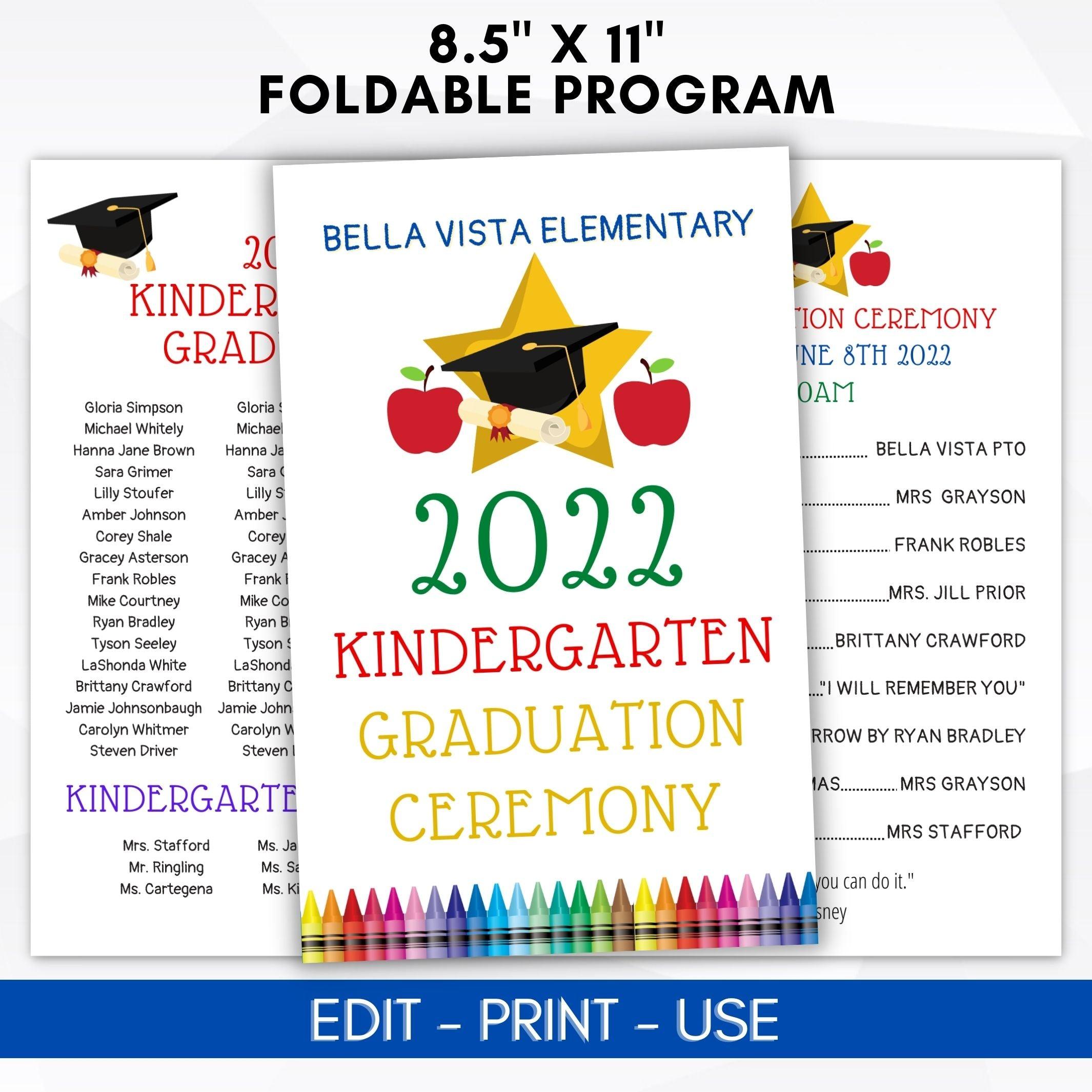 graduation ceremony program template editable
