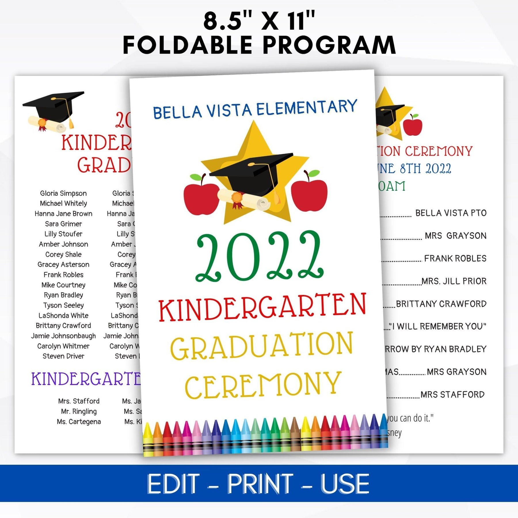 Kindergarten Graduation Ceremony Printable Program | Simple Desert Designs
